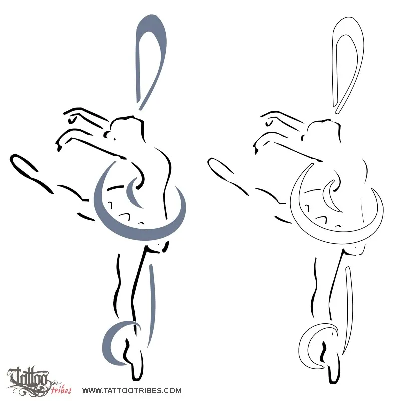 Tattoo image of Ballerina, Dance and music