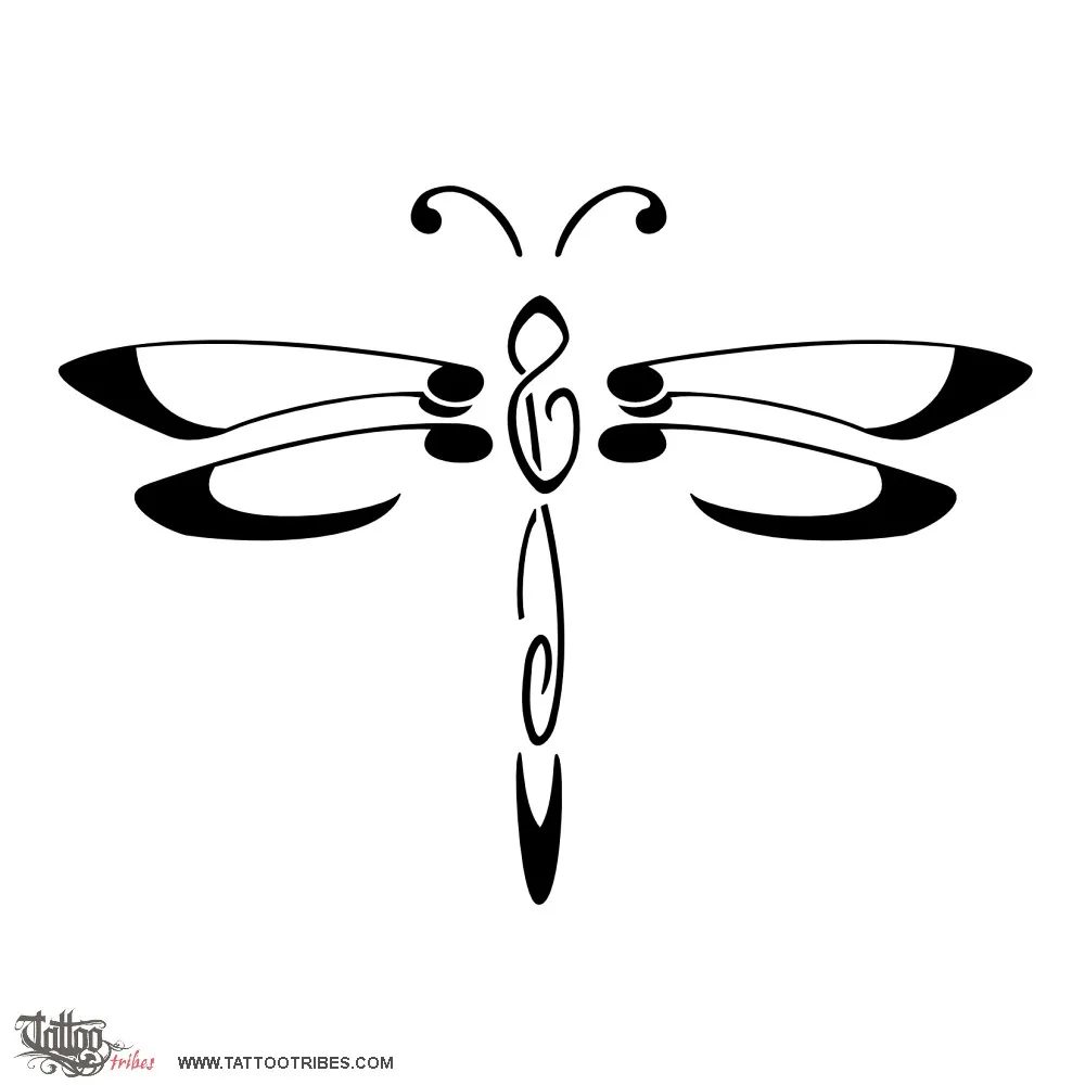 Tattoo image of Musical dragonfly, Magic and transformation