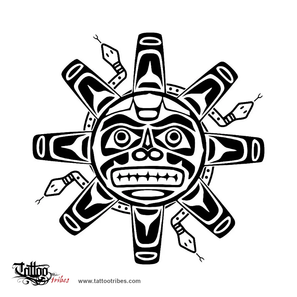 Tattoo image of Haida Sun, Fertility, life