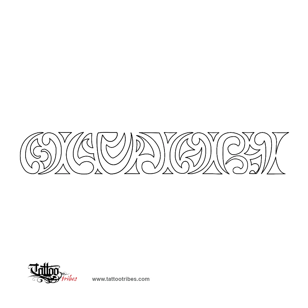 Stencil outline of Maorigram, Olujobi