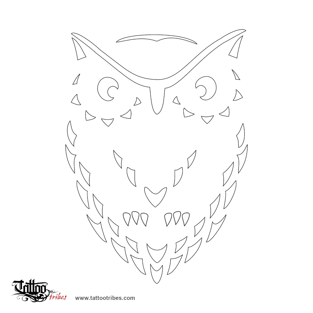 Stencil outline of Owl, Knowledge, magic