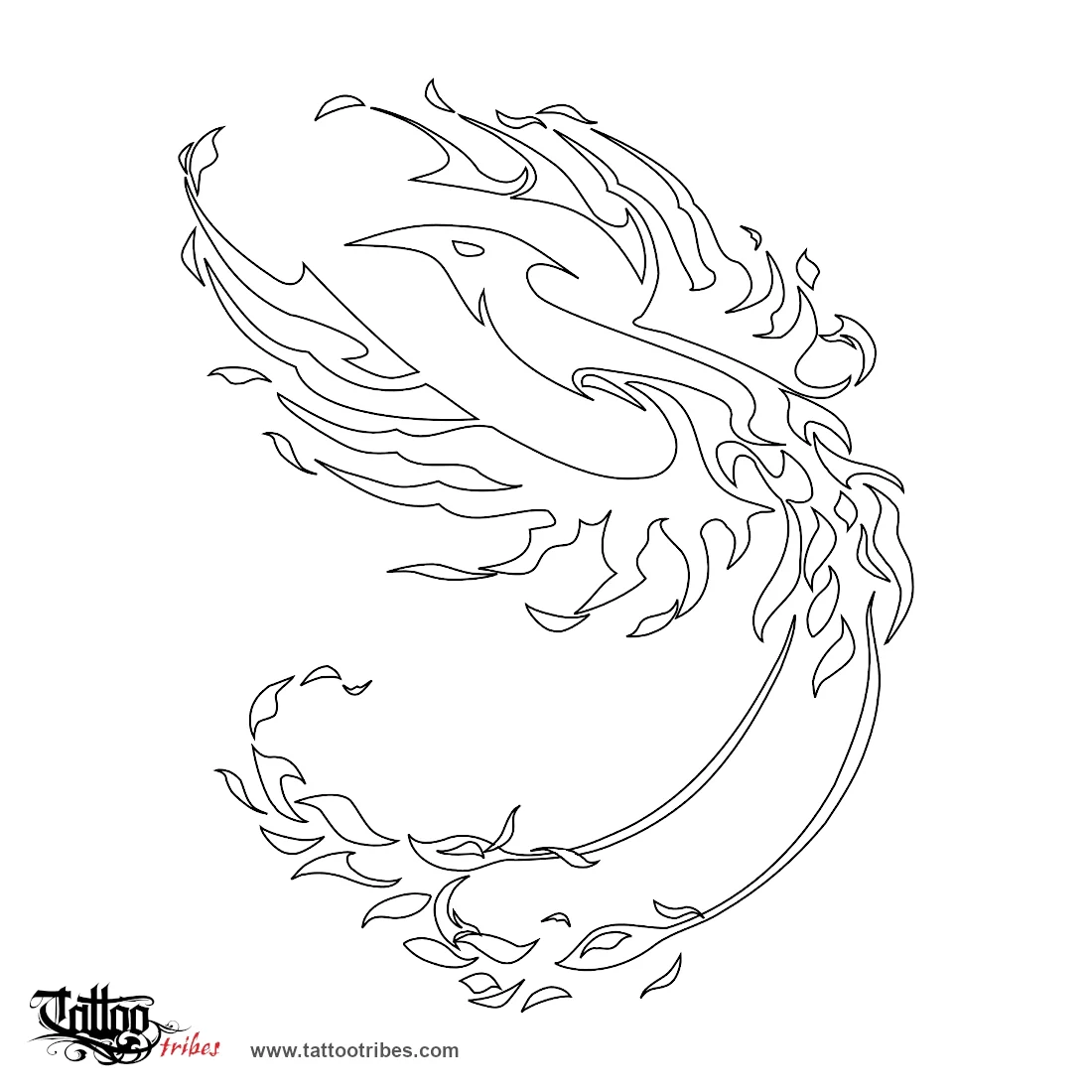Stencil outline of Phoenix, Rebirth, resurrection