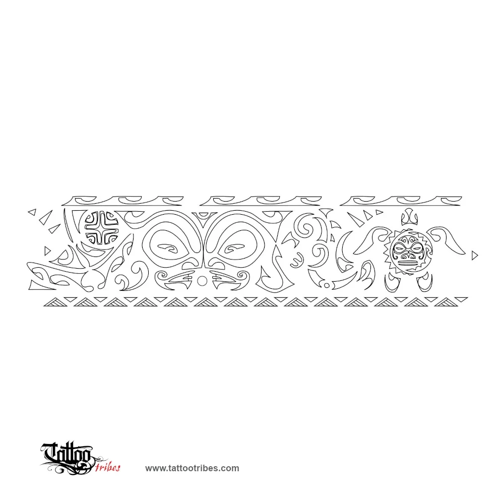 Stencil outline of Polynesian ankle-band, Protection, balance