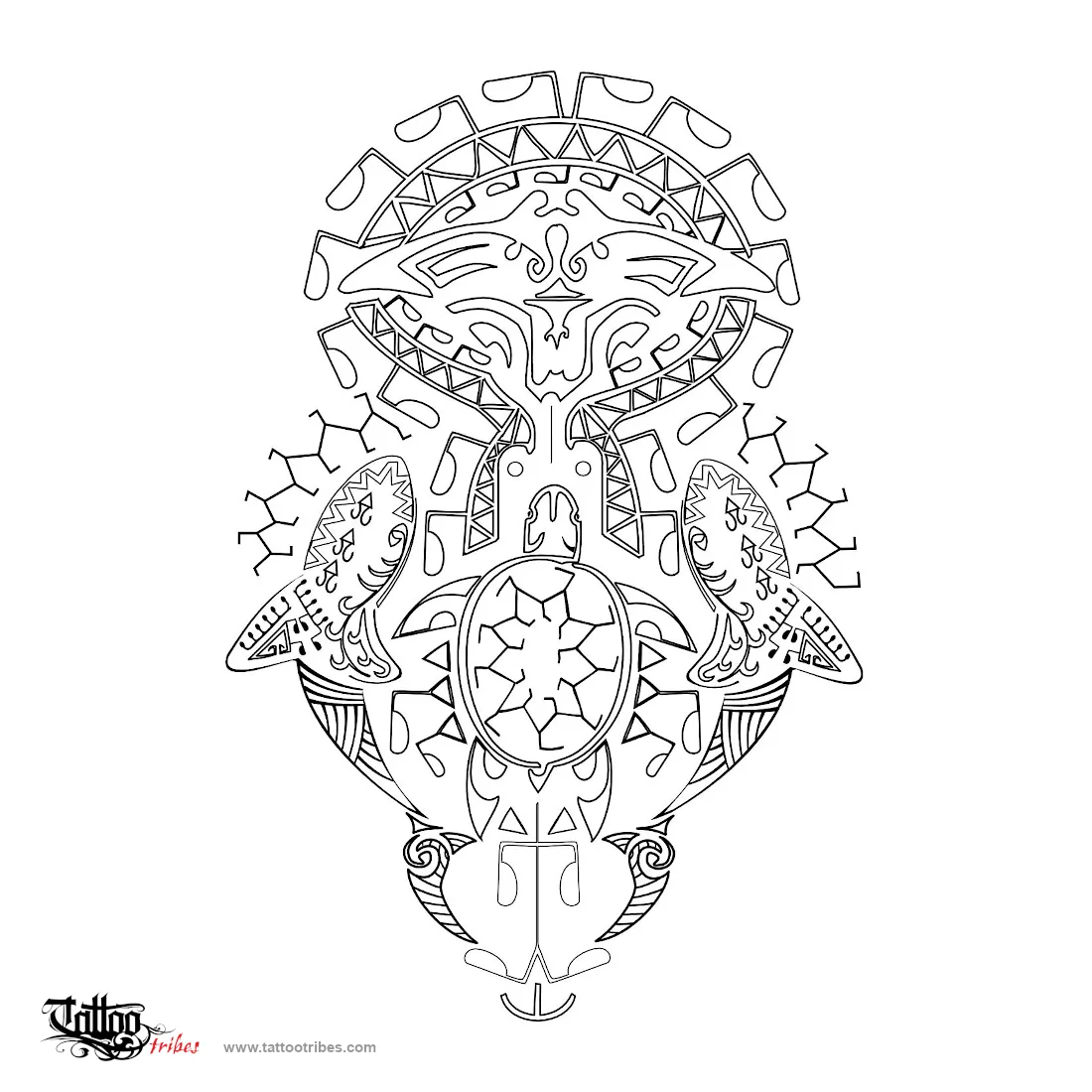 Stencil outline of Polynesian ocean, Freedom, voyage