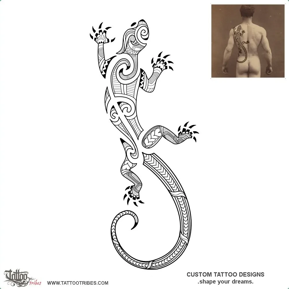 Tattoo image of Mana atua lizard, Power from the gods