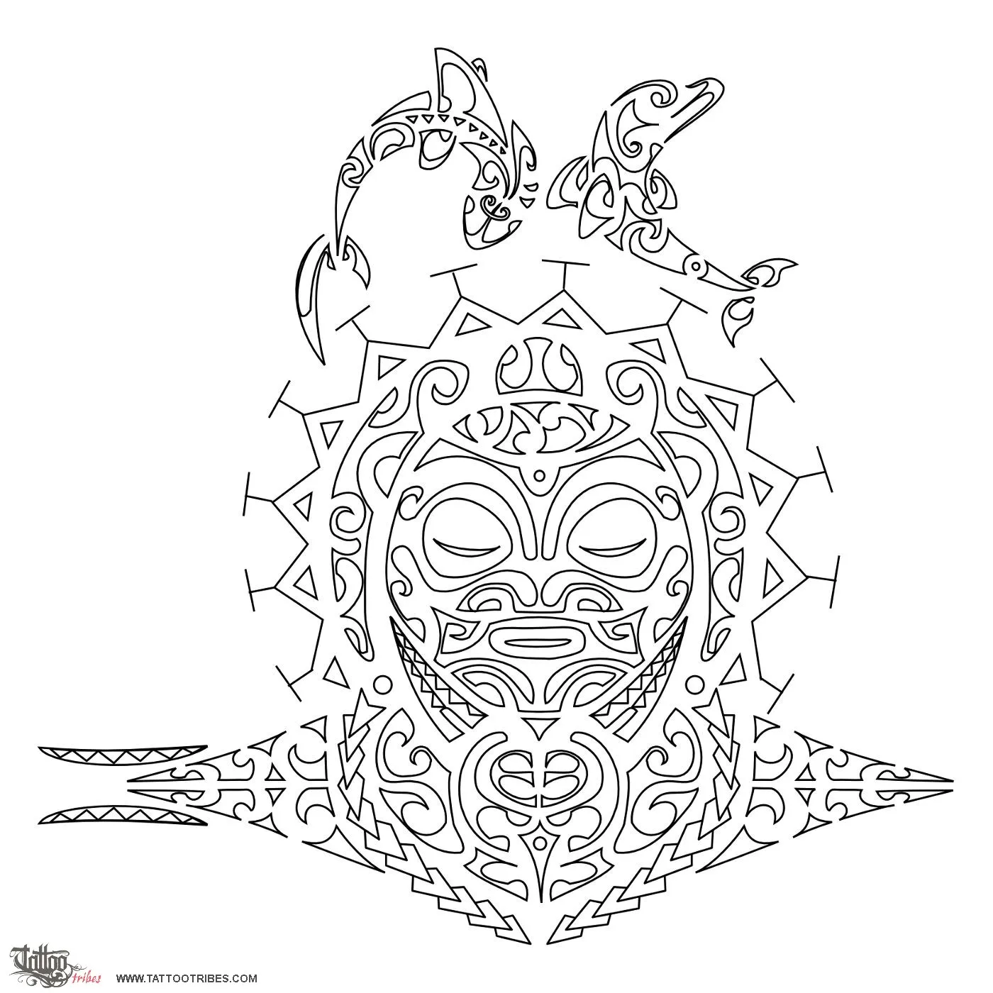 Stencil outline of Raupi, Protect, care for
