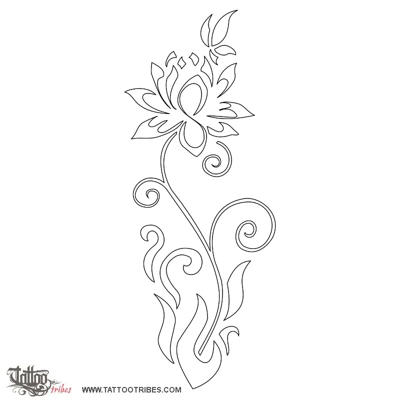 Stencil outline of Healing lotus, Relief