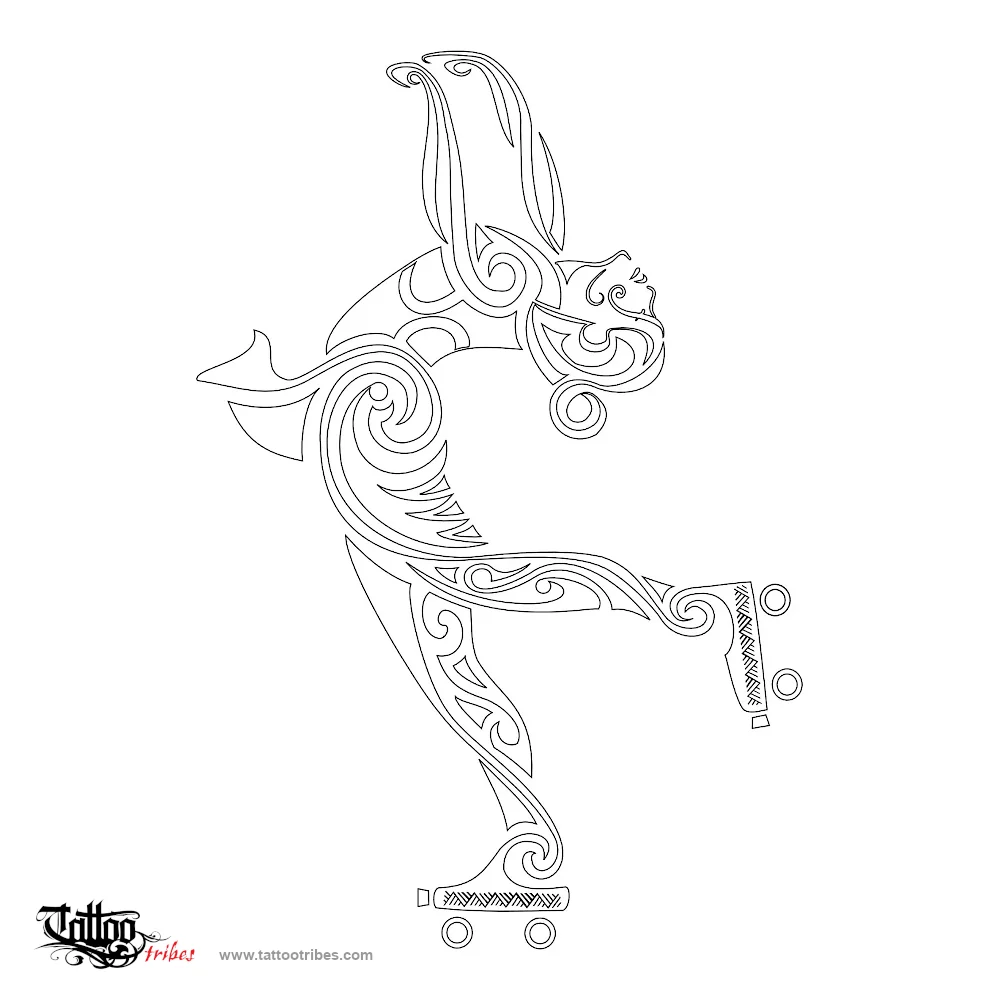 Stencil outline of Roller girl, Requested by Simone