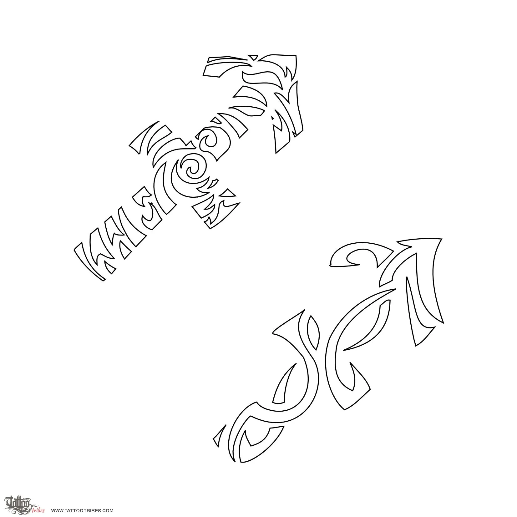 Stencil outline of Sagittarius, Zodiac sign