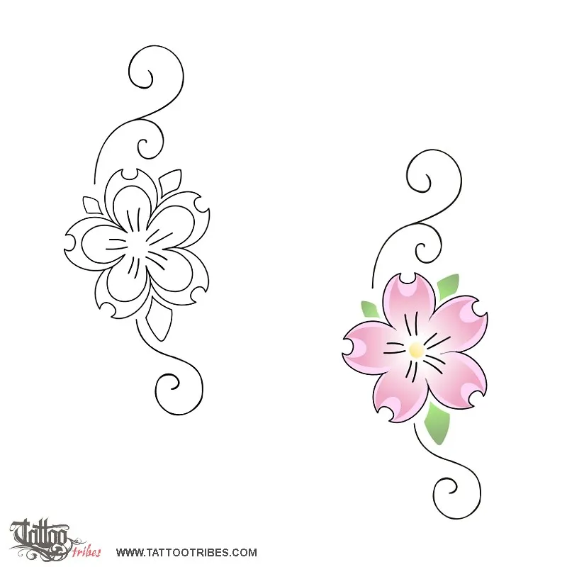 Tattoo image of Sakura flower, Live for the moment