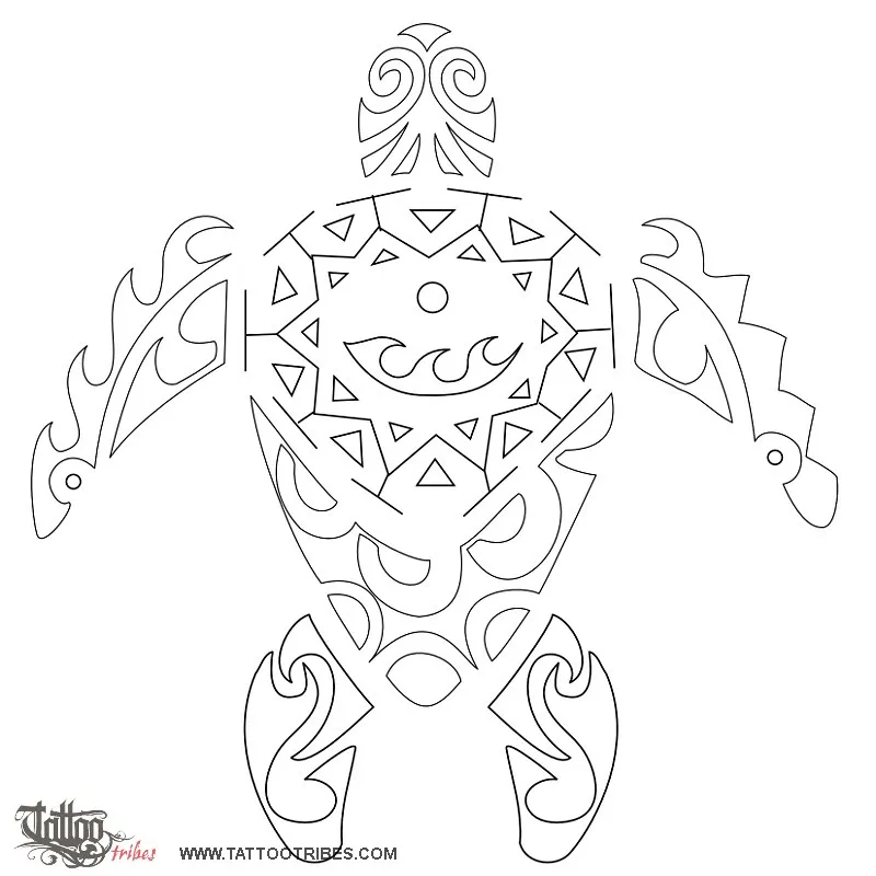 Stencil outline of Sun and waves turtle, Sea and land