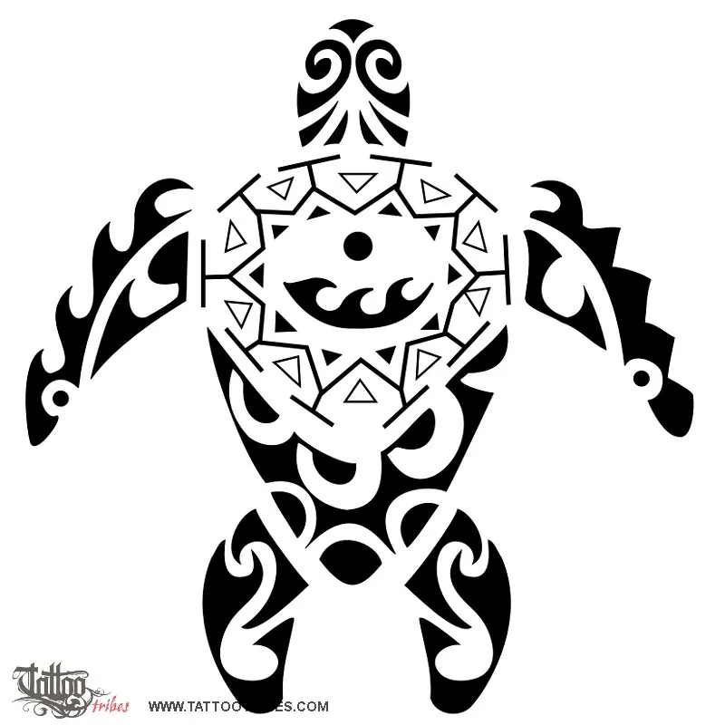 Tattoo image of Sun and waves turtle, Sea and land