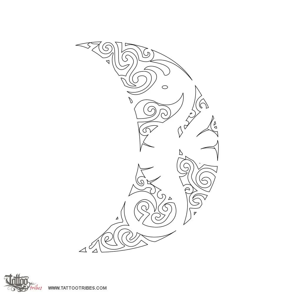 Stencil outline of Moon seahorse, Femininity, patience