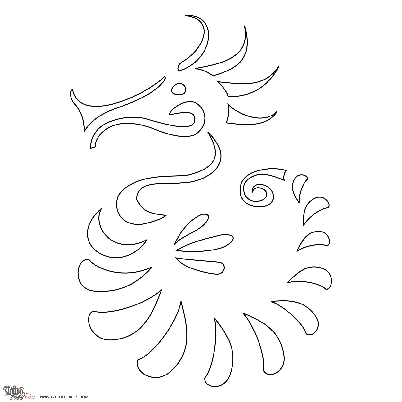 Stencil outline of Seahorse, Confidence, grace