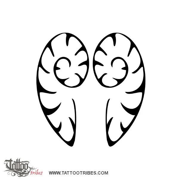Tattoo image of Seashell wings, Freedom, protection