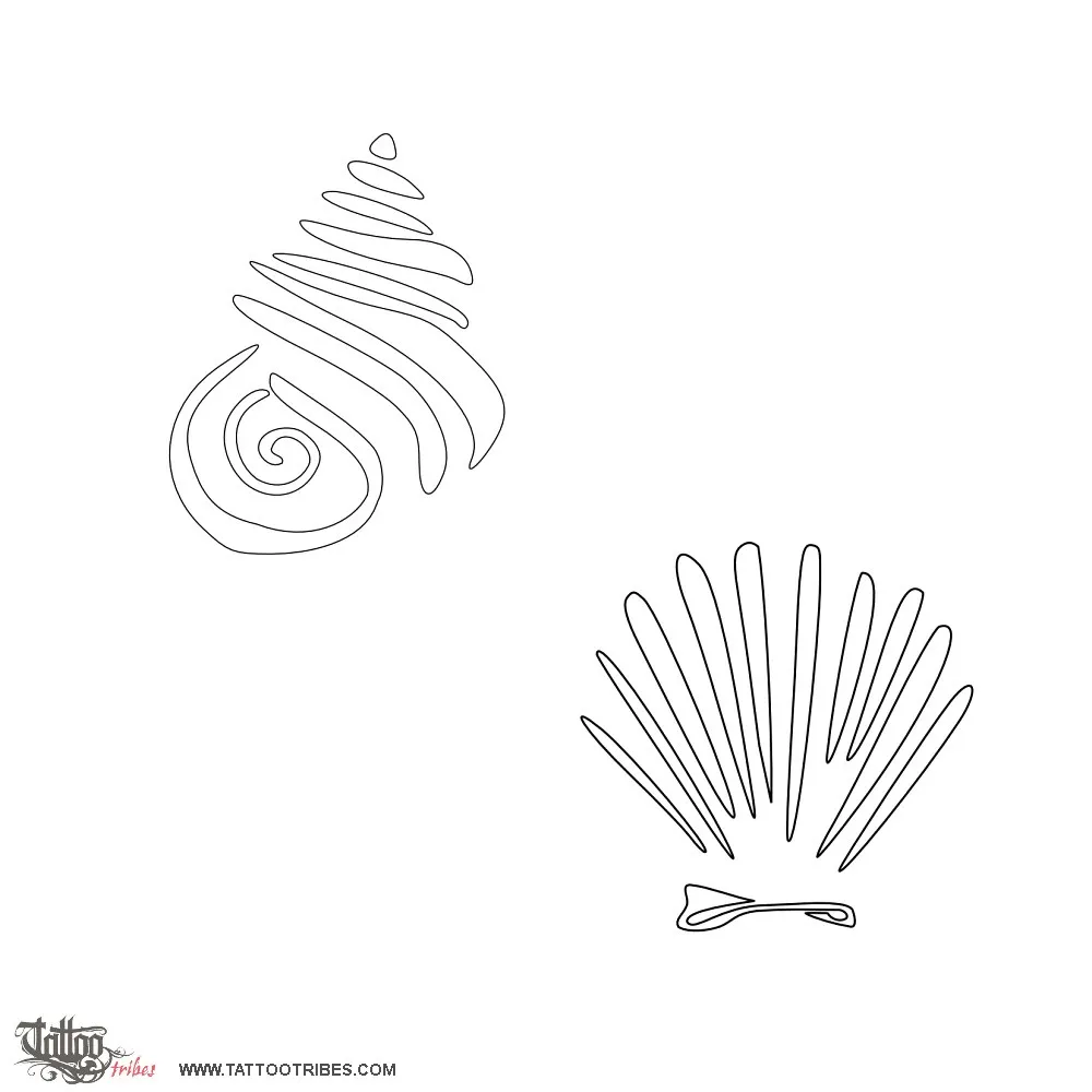 Stencil outline of Shells, Love and protection