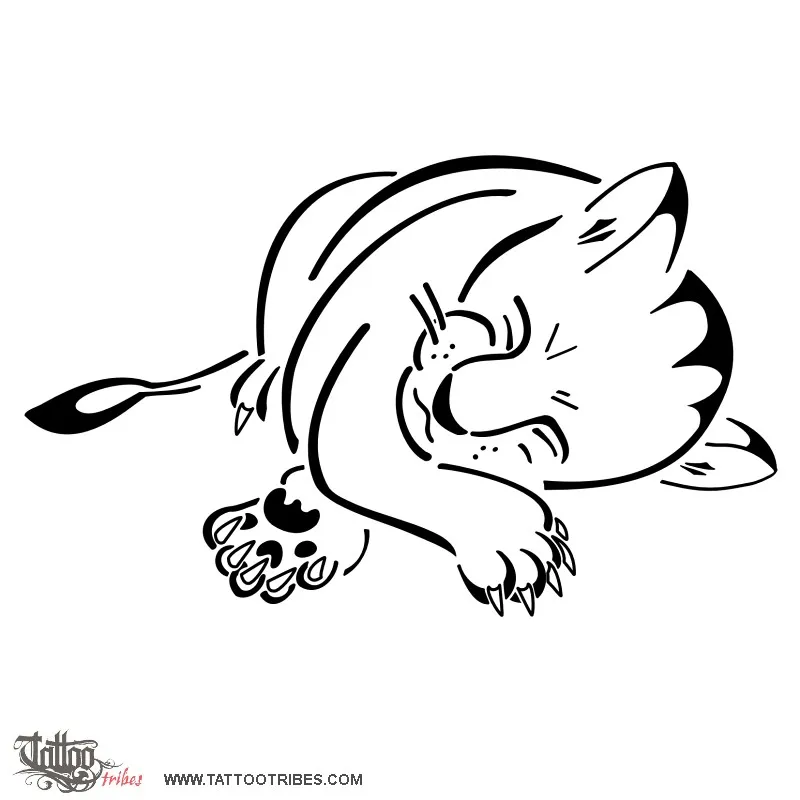 Tattoo image of Lion cub, Sweet but combative
