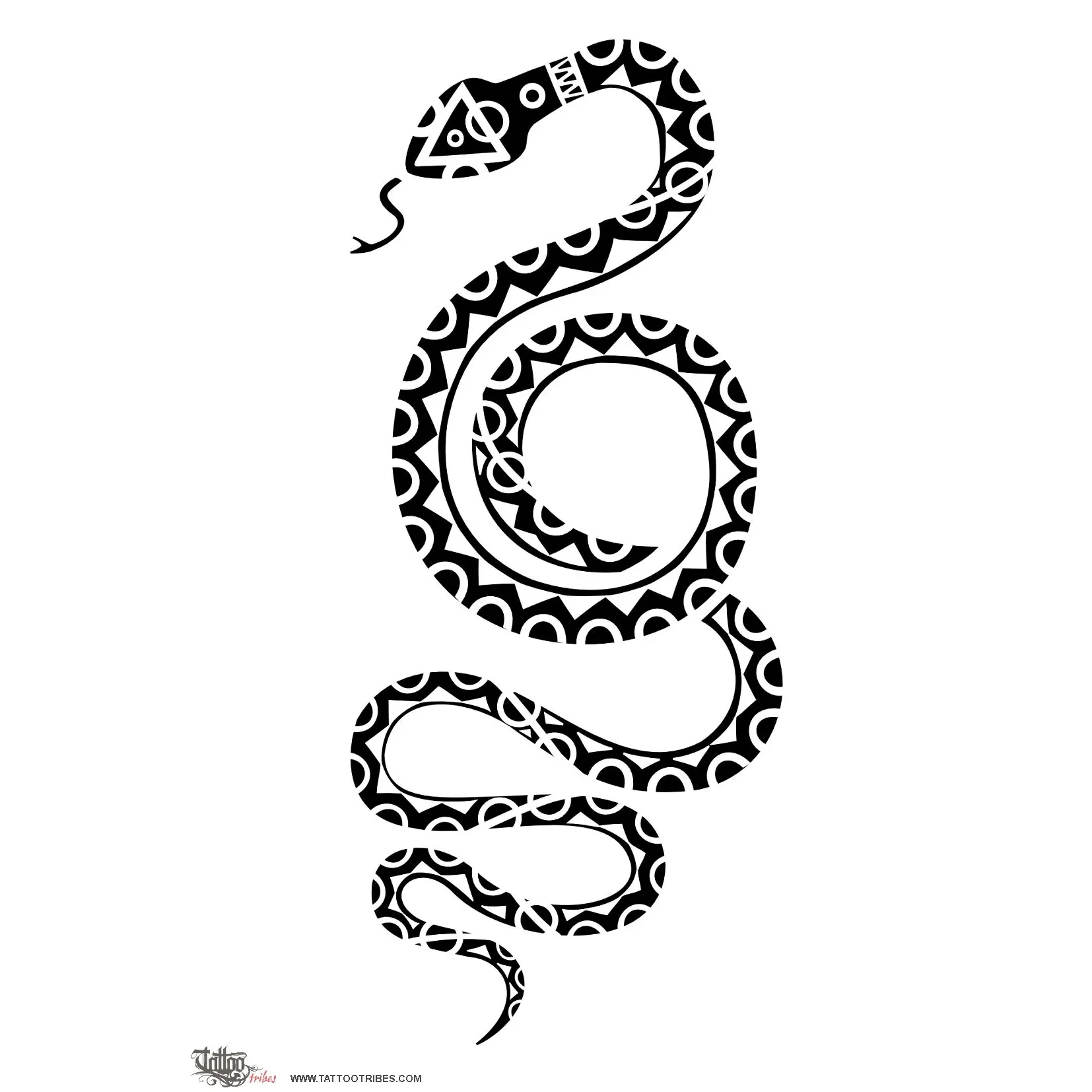 Tattoo image of Snake, Wisdom, charm