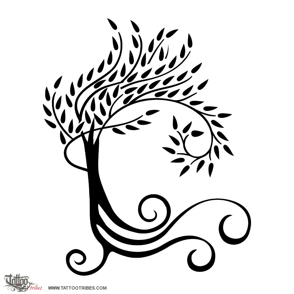 Tattoo image of Spiraling tree, Life, unity