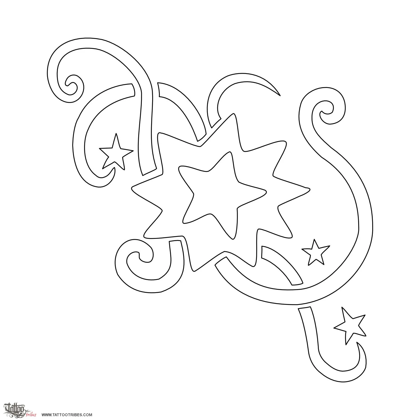 Stencil outline of Stars, Sweetness, impulsiveness