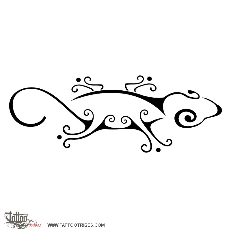 Tattoo image of Stylized gecko, Luck, protection