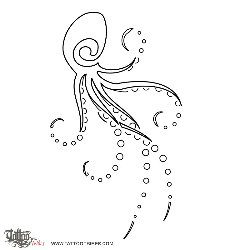 Tattoo image of Stylized octopus, Smartness, adaptability