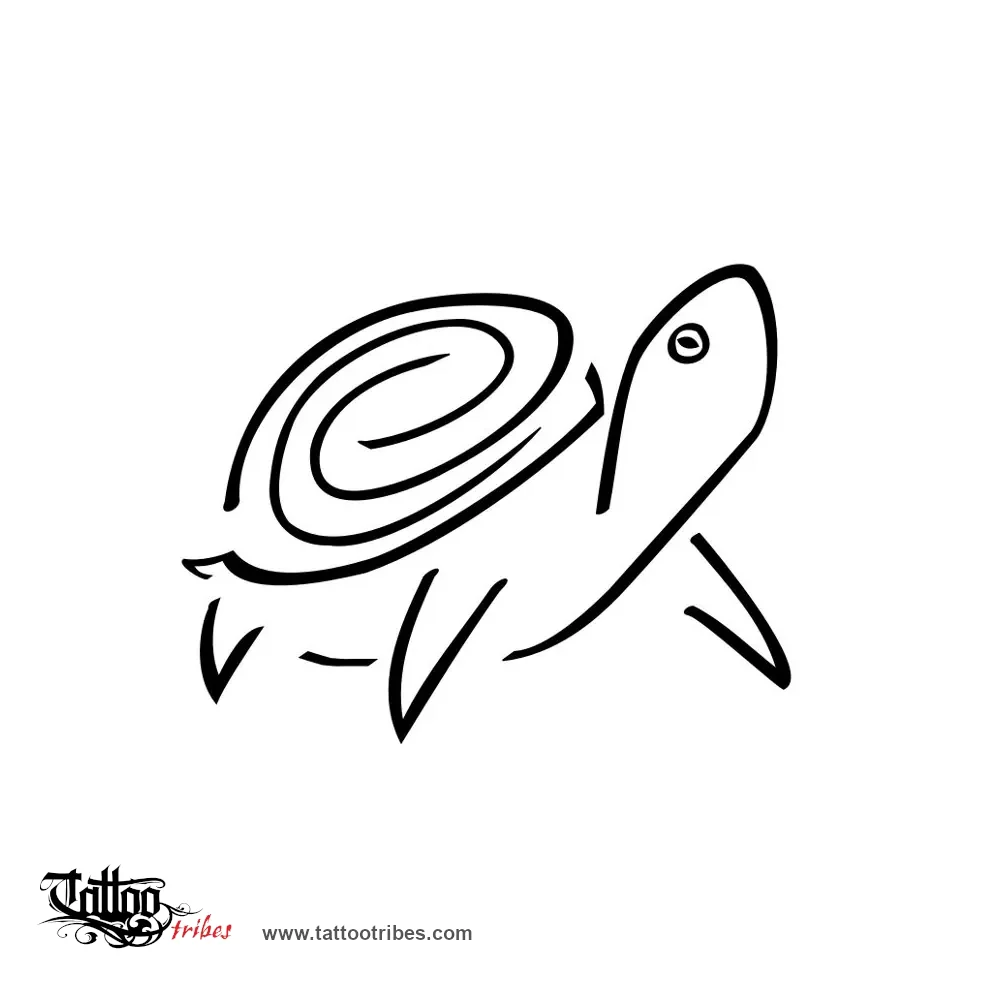 Tattoo image of Stylized turtle, Wisdom, indipendence