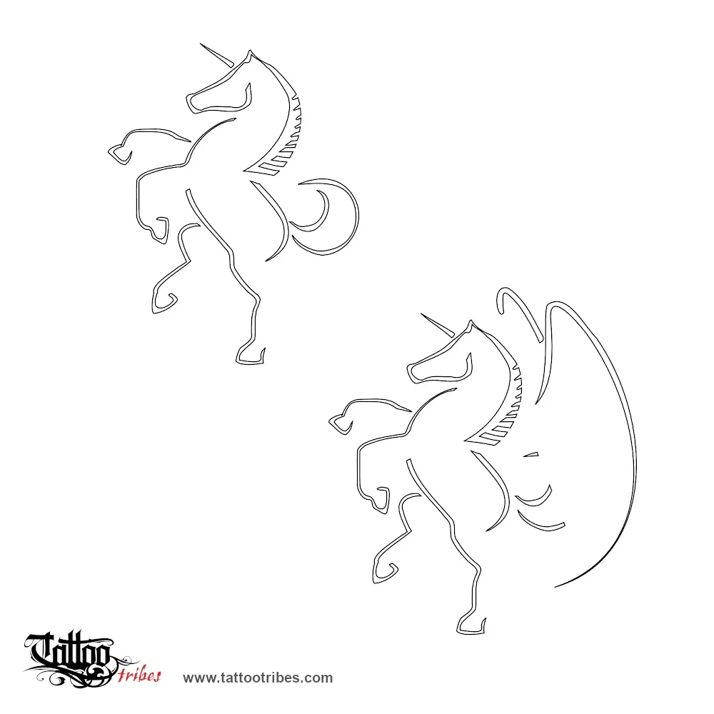 Stencil outline of Unicorn, Purity