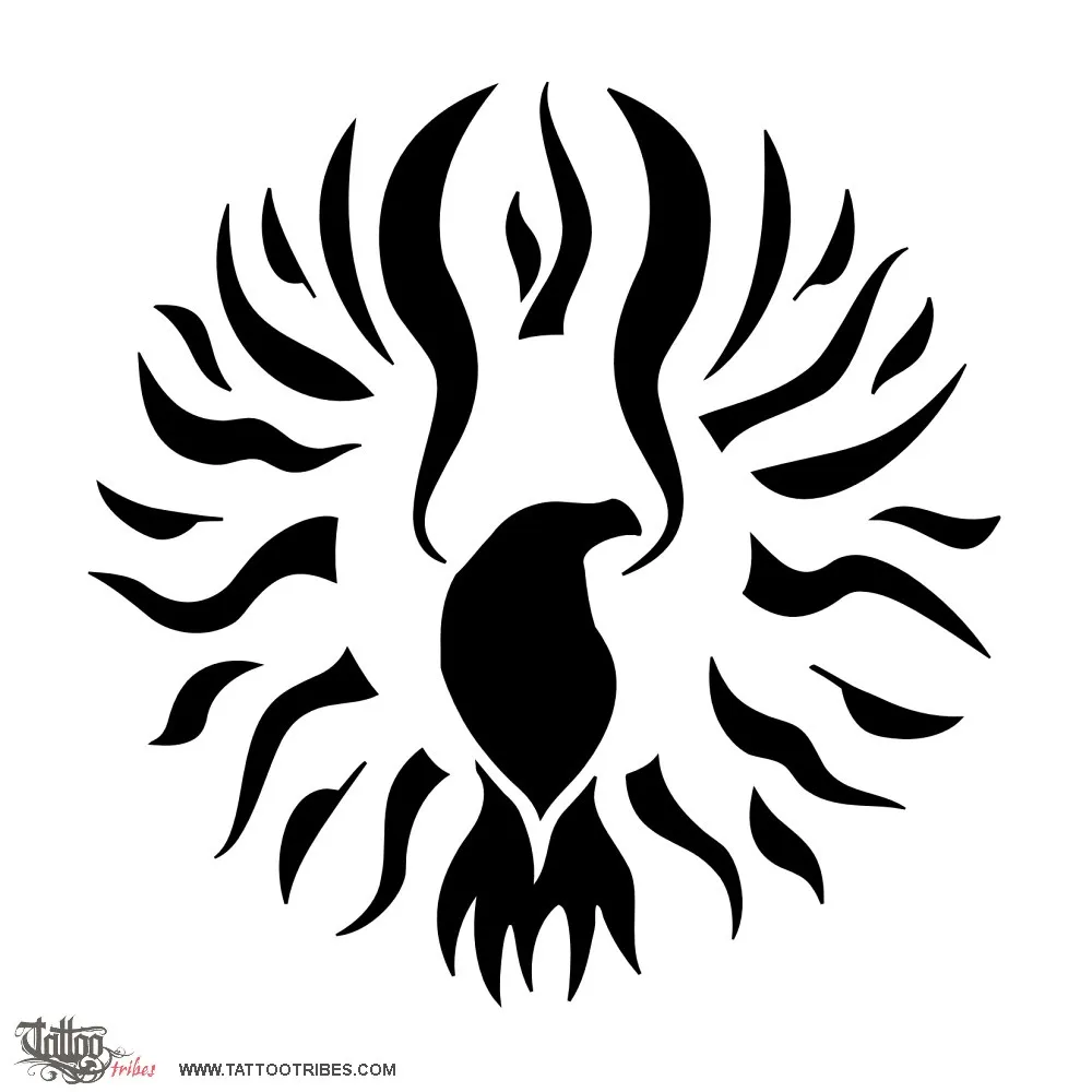 Tattoo image of Sun eagle, Power, freedom