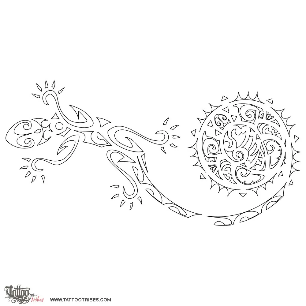 Stencil outline of Moko, Gecko