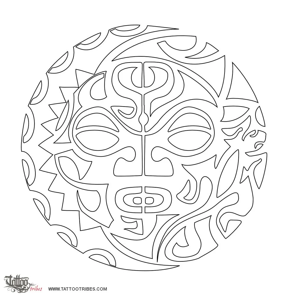 Stencil outline of Sun and moon, The two halves of heaven