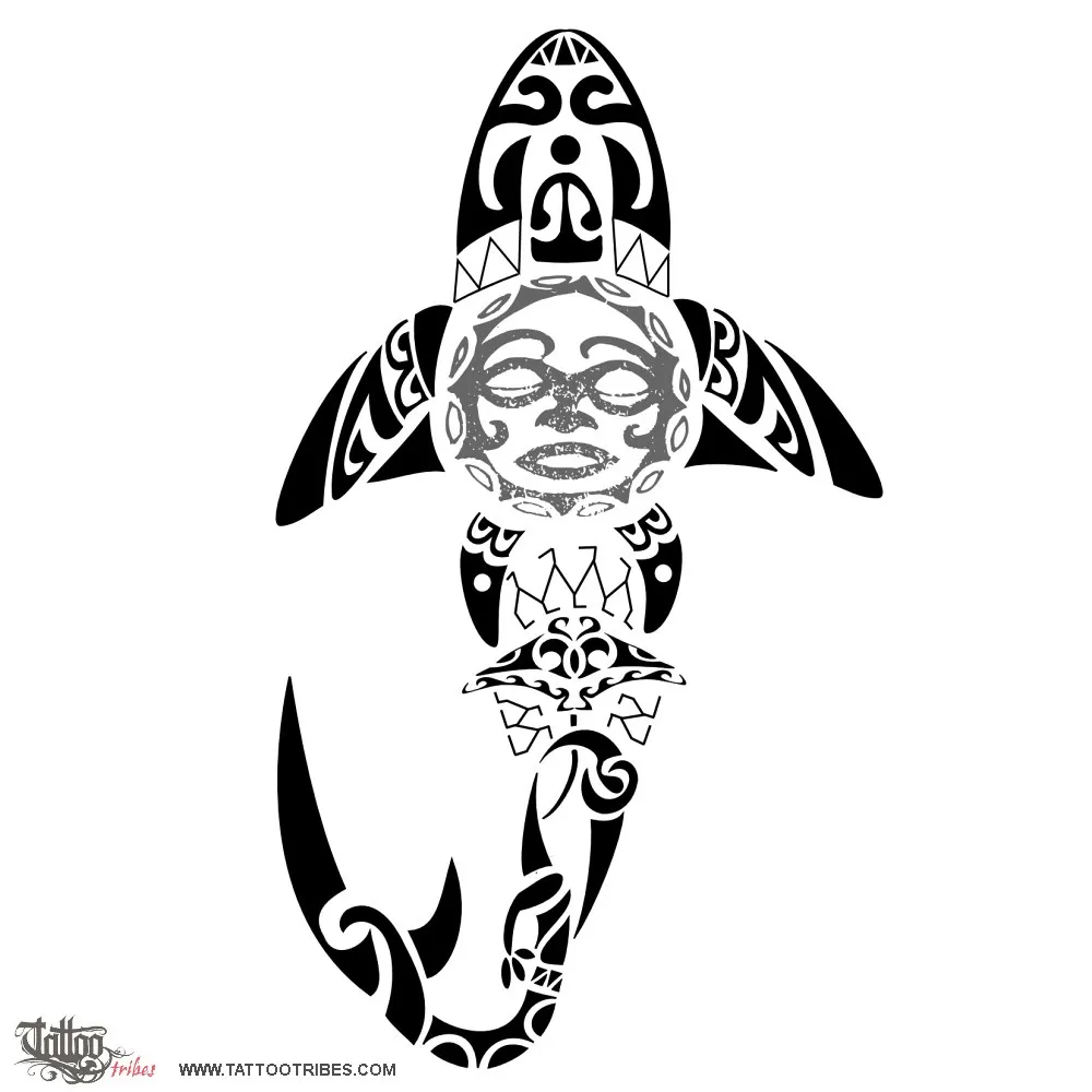 Tattoo image of Shark on sun, Strength, life