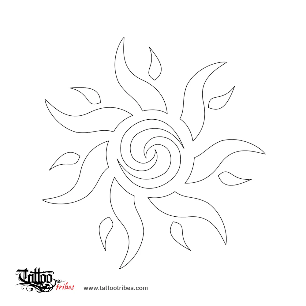 Stencil outline of Sun, Unity, fertility