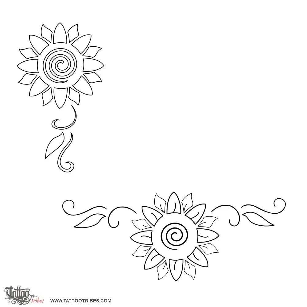 Stencil outline of Sunflower, Pride, joy