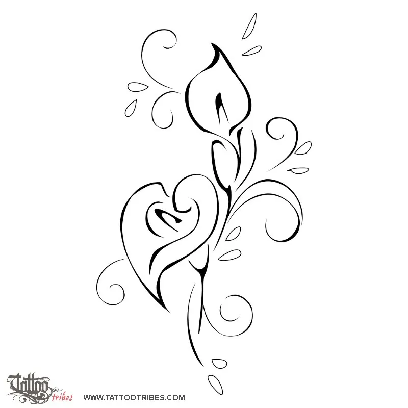 Tattoo image of Calla lilies, Elegance, beauty