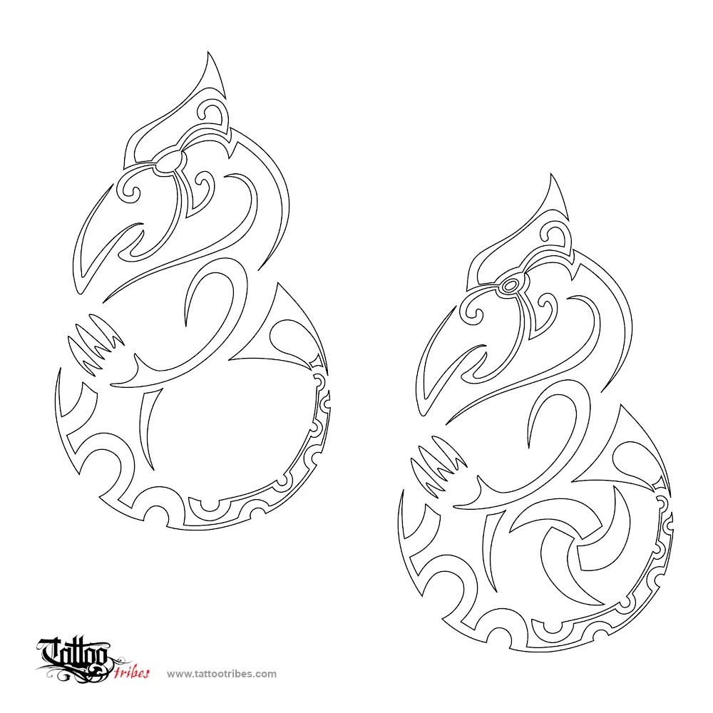 Stencil outline of Manaia, Guardian, Protection