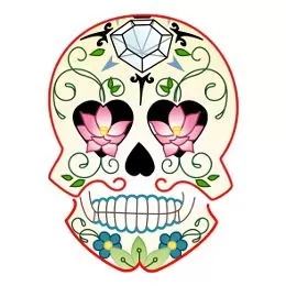 Finished custom Camilla Calavera skull tattoo design artwork
