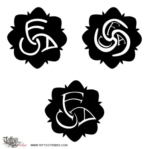 Rosette with letters