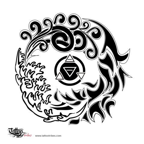Four Elements (Balance, equilibrium) tattoo design thumbnail