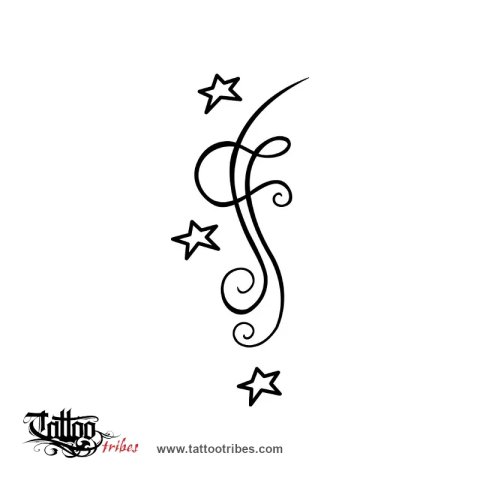 CF and stars (Importance) tattoo design thumbnail