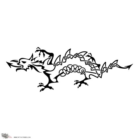 Welsh dragon (Power, Wales) tattoo design thumbnail