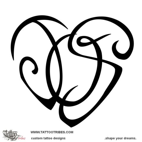 J+O+S heart (Union) tattoo design thumbnail