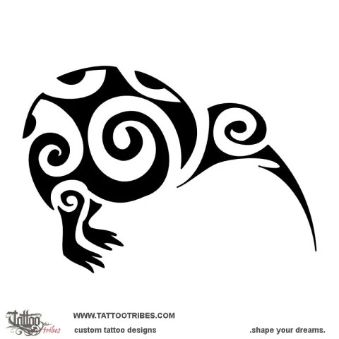 Kiwi bird (Generosity) tattoo design thumbnail