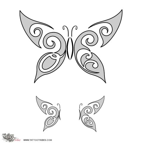 Coupled butterflies (Friendship) tattoo design thumbnail