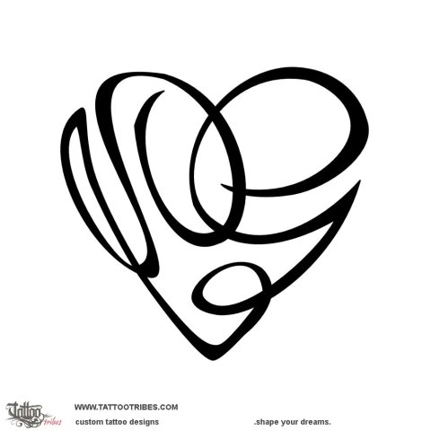L+G heart (Love) tattoo design thumbnail