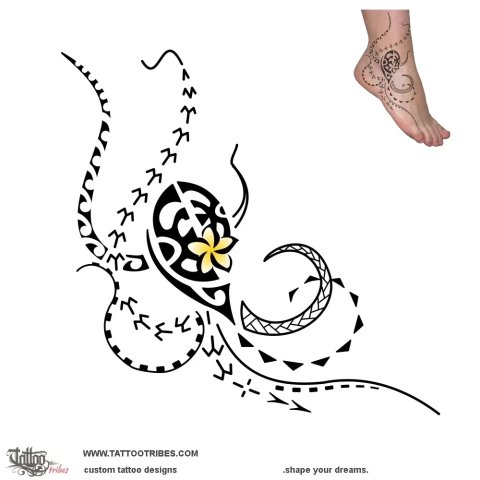 He'e pa'i (Small octopus) tattoo design thumbnail