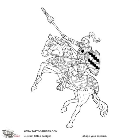 Kiwi knight (Warrior) tattoo design thumbnail