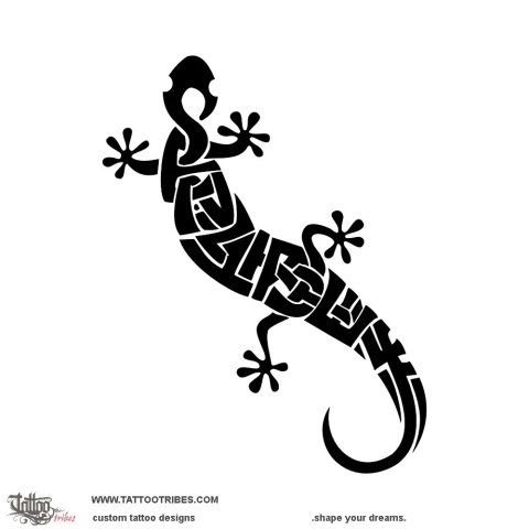 Peninatautele (Gecko) tattoo design thumbnail