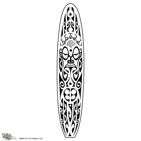 Longboard (Surf, protection) tattoo design thumbnail