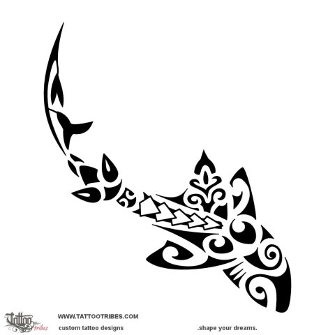 Mixed shark (Flowing) tattoo design thumbnail